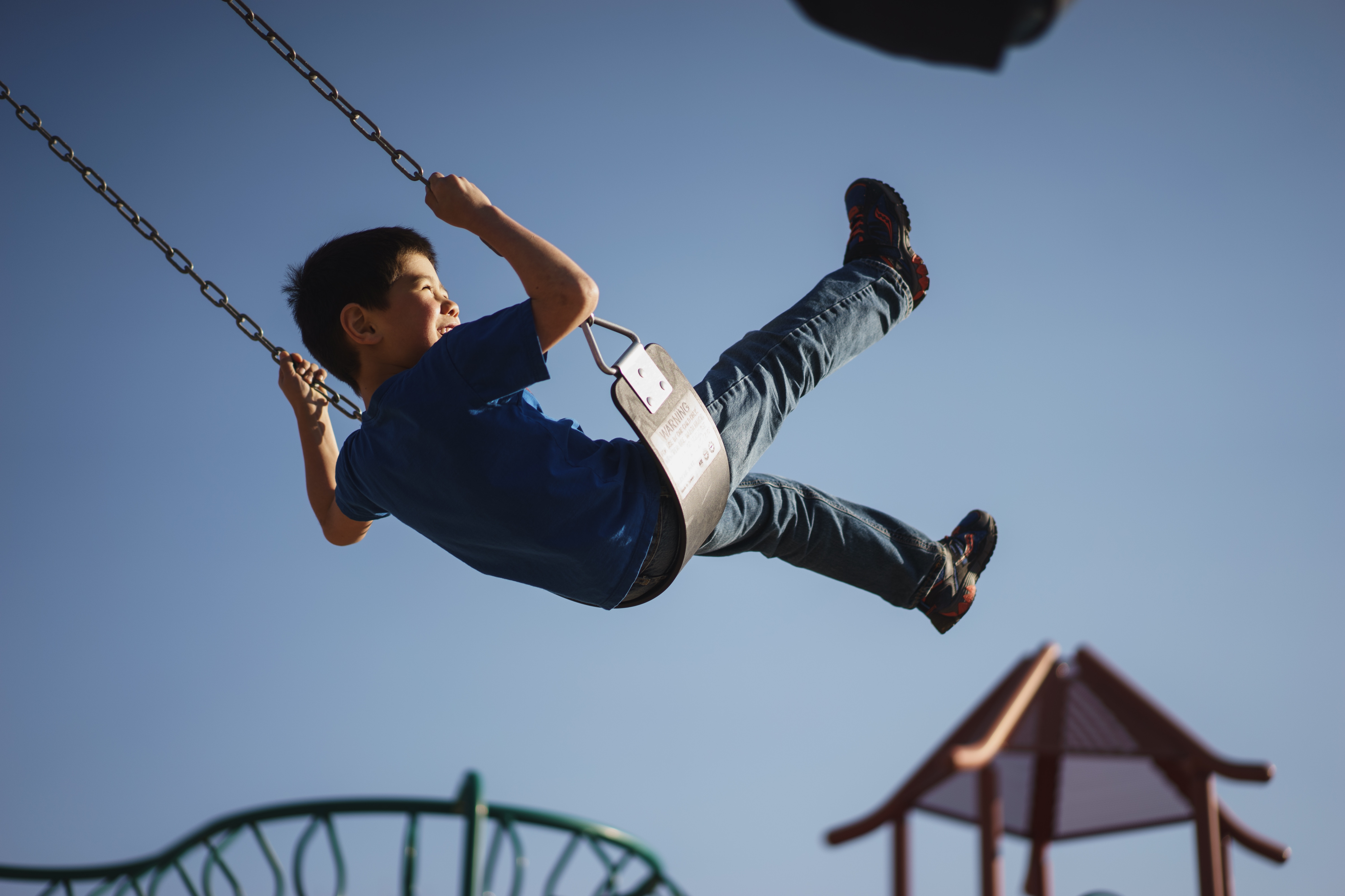 Boy playing outside